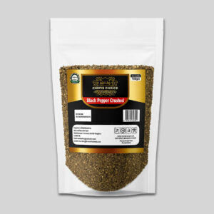 Black Pepper Crushed in premium packaging with fresh aroma and bold flavor for cooking and seasoning.
