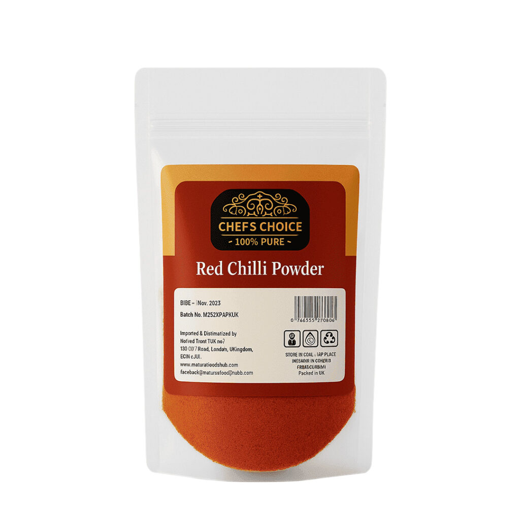 High-quality red chilli powder in a bowl, natural spice for cooking and seasoning.